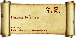 Hazay Róza névjegykártya